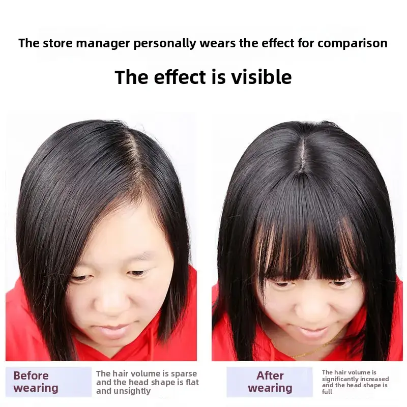 Women's Airy Bangs Hair Extension Pieces Realistic Hair Covers up White Hair Adds Volume Seamless Hairpieces Blocks