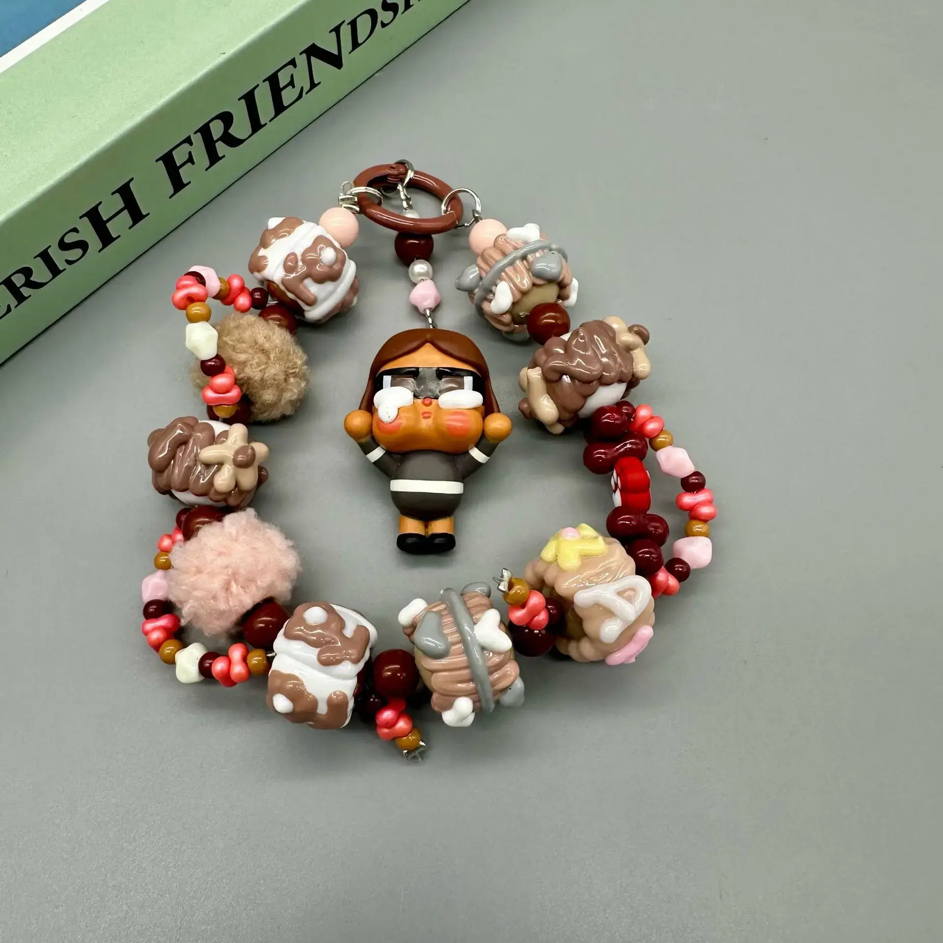Hand Drawn Bead Mobile Phone Lanyard Handmade Bracelet Bag Chain with Kids New Model Jewelry Accessories Keychain from China