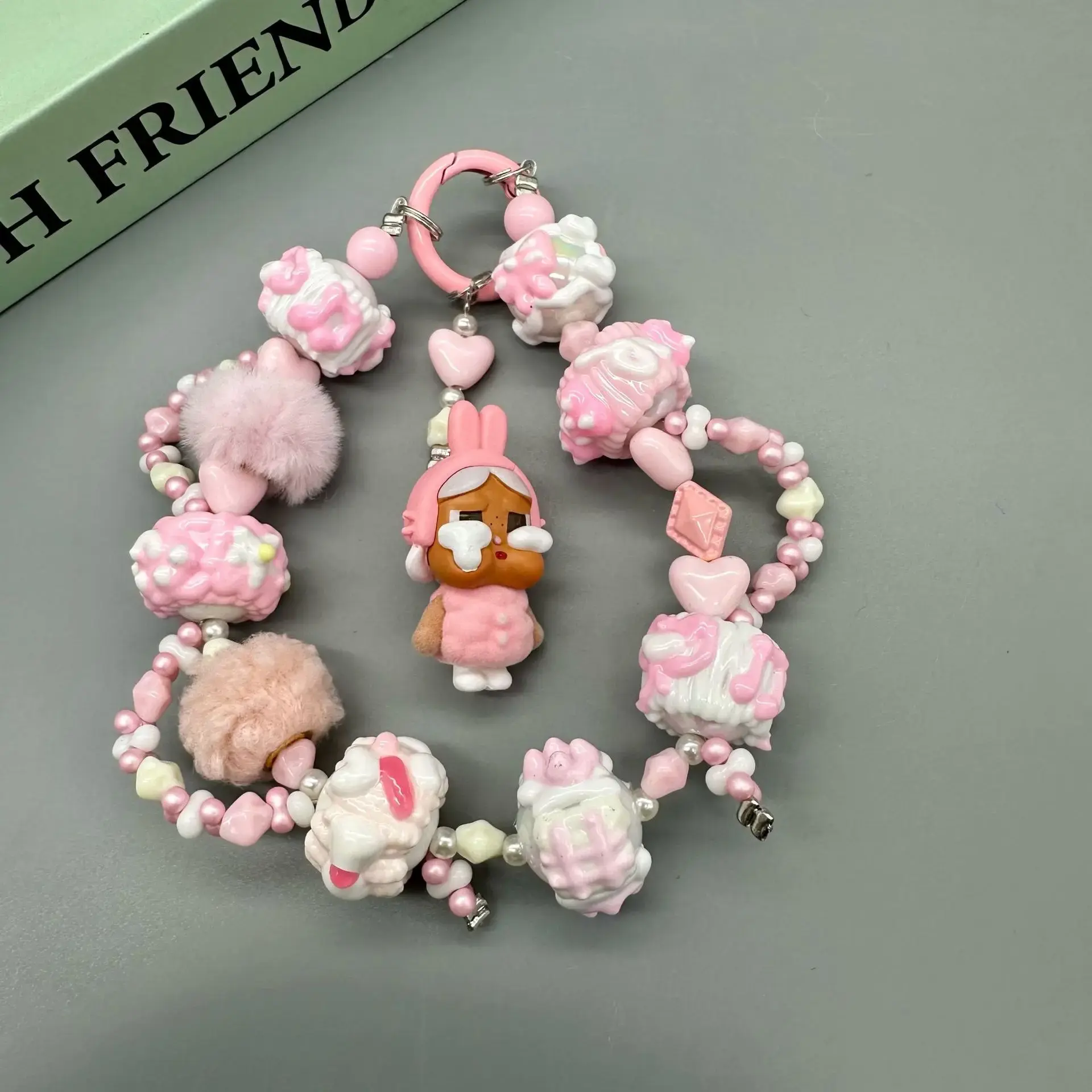 Hand Drawn Bead Mobile Phone Lanyard Handmade Bracelet Bag Chain with Kids New Model Jewelry Accessories Keychain from China