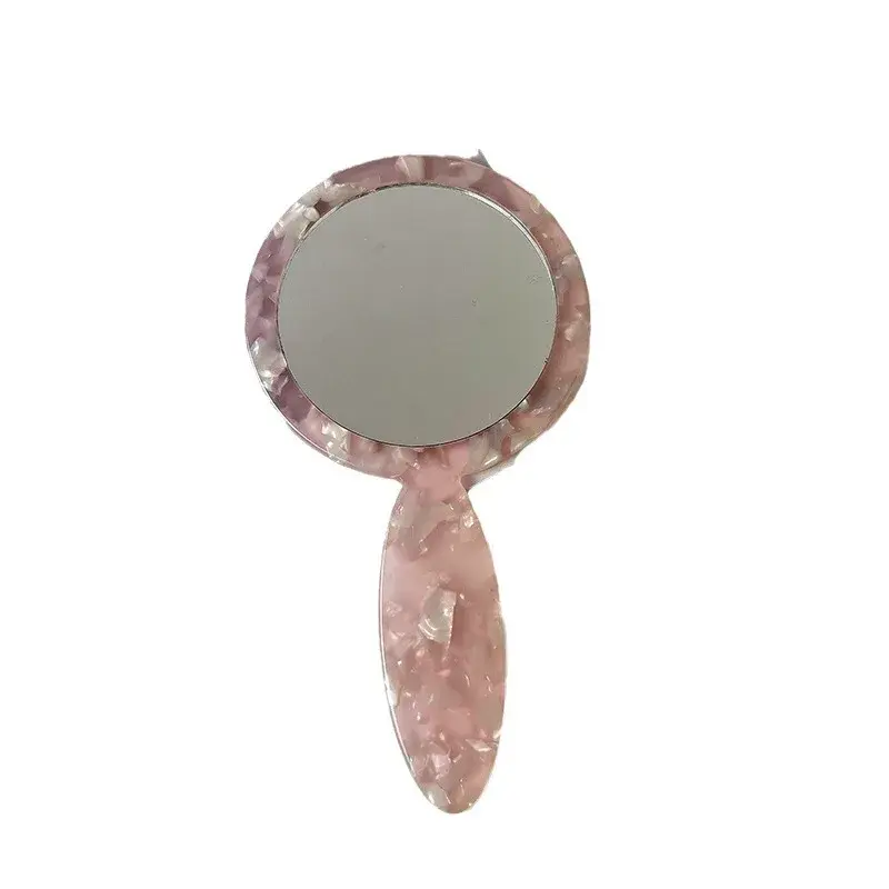 Portable Handheld Acetate Makeup Mirror Korean Style Single-Sided Girl's Cosmetic Mirror for Daily Touch-Up And Hairdressing