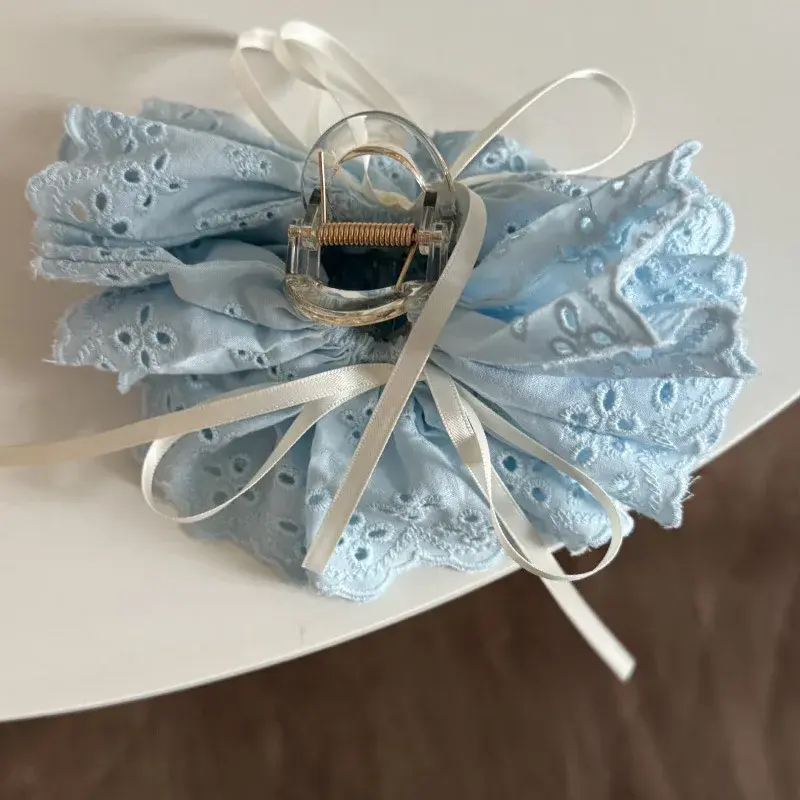 Elegant French Lace Butterfly Knot Hair Clip Shark Clamp Hollow out Design Hair Accessories for Girls Hair Styling Hairpin