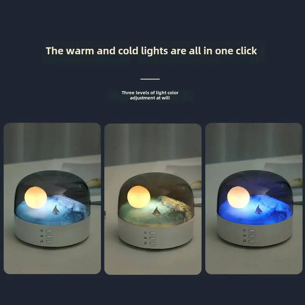 Creative Moon Night Light Bluetooth Speaker High Aesthetic Value Indoor Night Light Eye Protection Atmosphere Light Birthday Gif