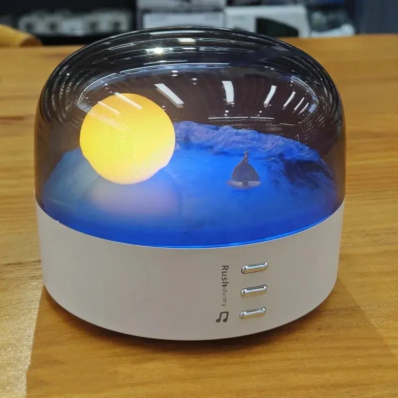 Creative Moon Night Light Bluetooth Speaker High Aesthetic Value Indoor Night Light Eye Protection Atmosphere Light Birthday Gif