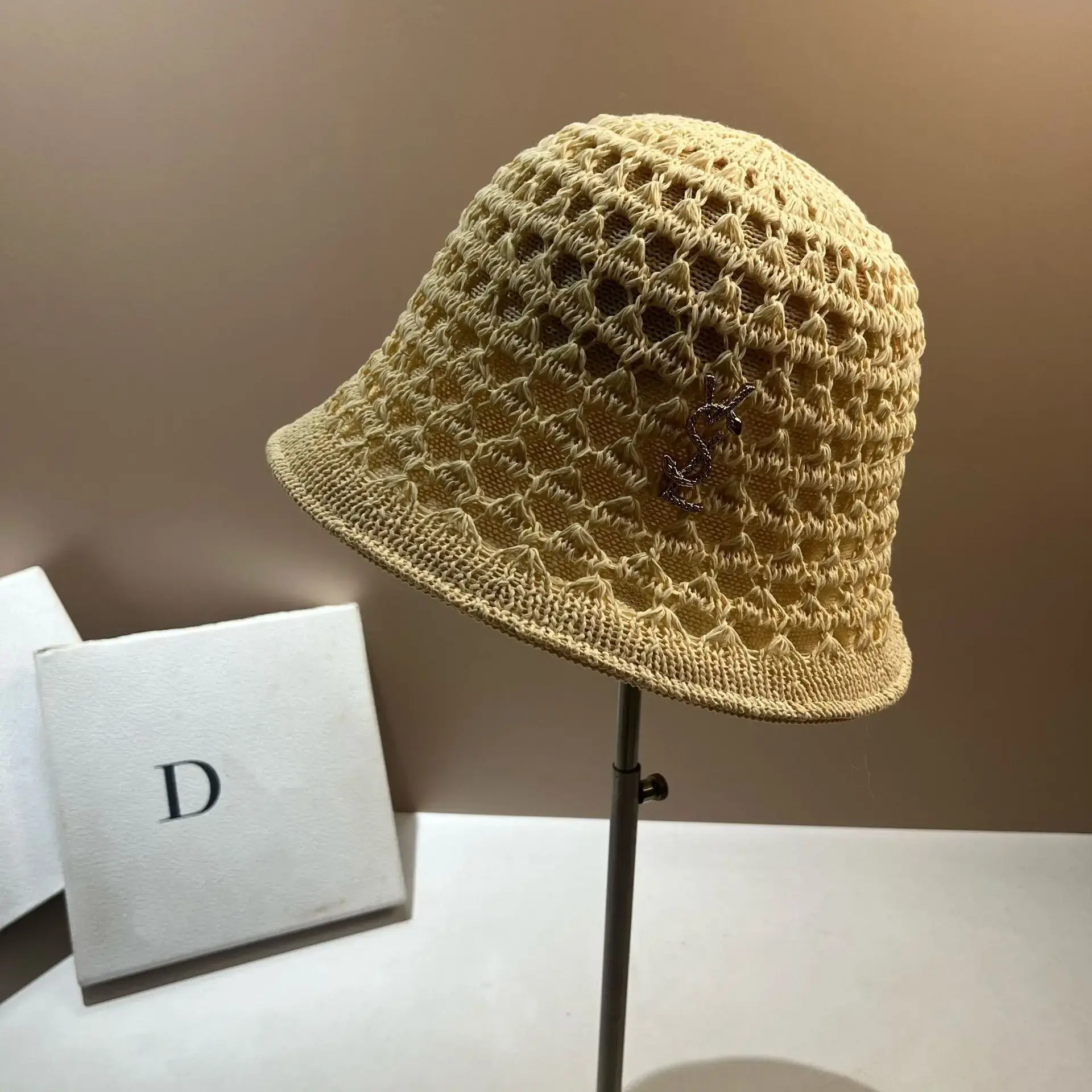 Fashionable Double-Sided Hook Needle Bucket Hat Women's Spring Summer Breathable Korean Style Face Slimming Fisherman Cap
