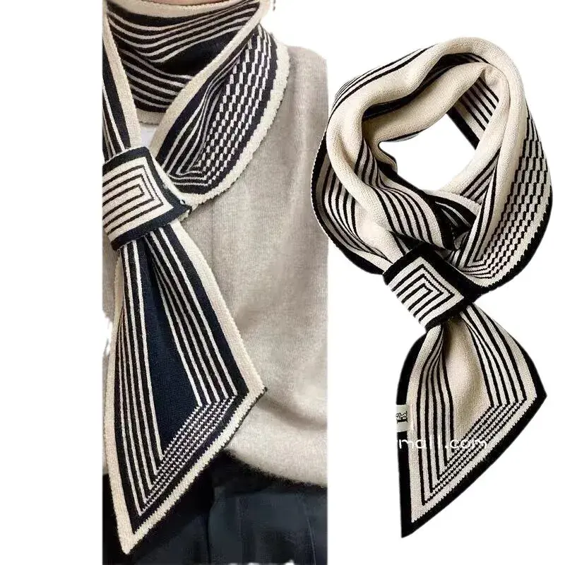 Thousand Birds Pattern Mini Scarf Autumn Winter Korean Style Versatile Thickened Warm Neck Decorative Scarf Women's Wholesale