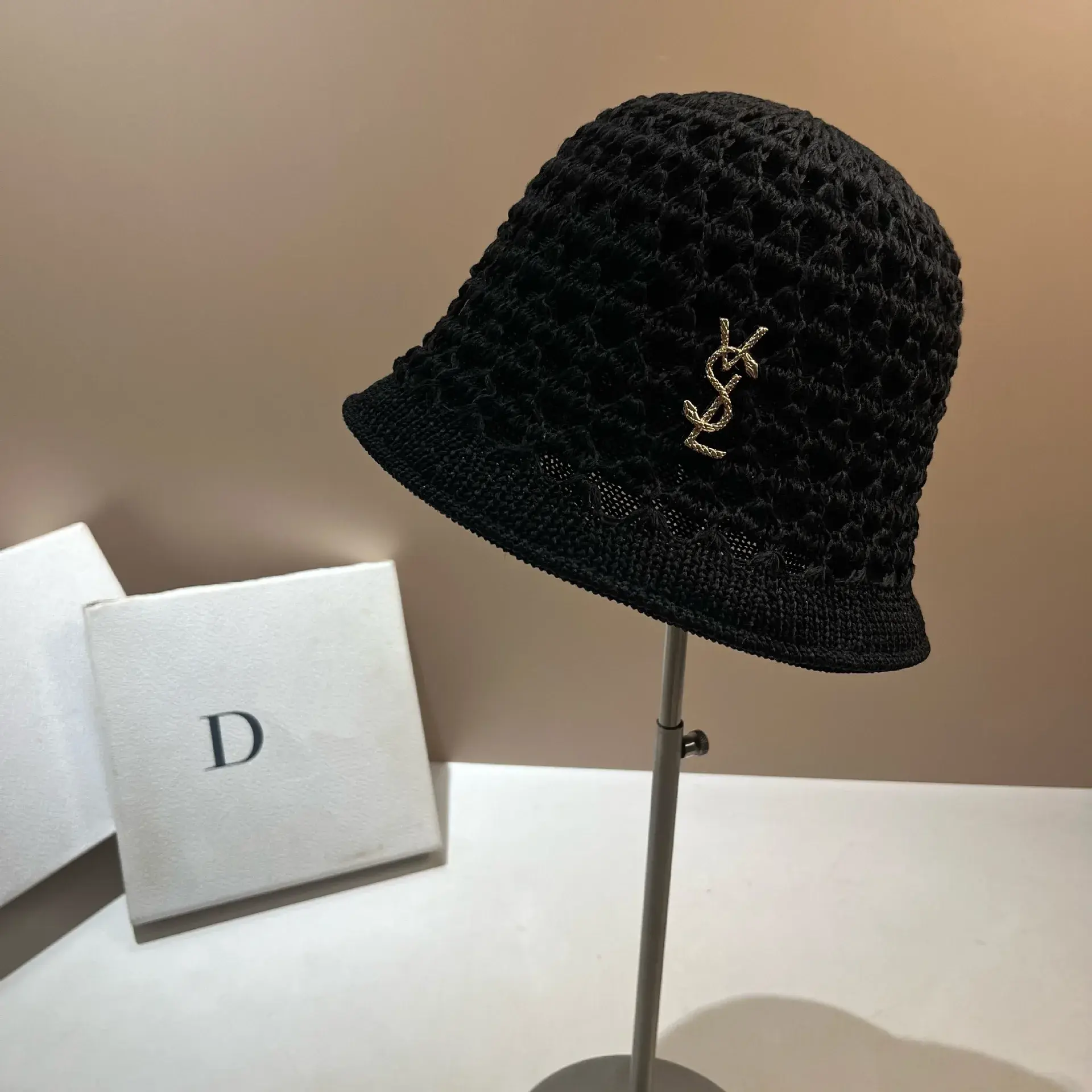 Fashionable Double-Sided Hook Needle Bucket Hat Women's Spring Summer Breathable Korean Style Face Slimming Fisherman Cap