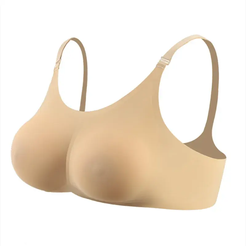 Silicone Bra Pseudo Wedding Dress Lingerie Soft Tissue Bra Pad Simulation Breast Milk Nylon Underwear For Men And Women