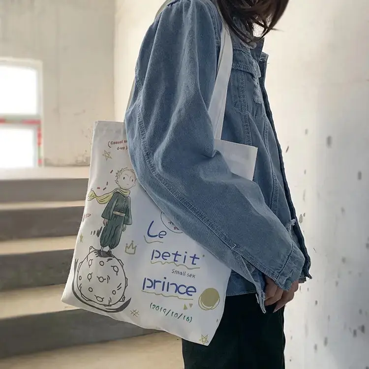 Prince's Commemorative Canva Bag Women's Single Shoulder INS Style Korean Artistic Niche Ulzzang Cloth Bag Women's