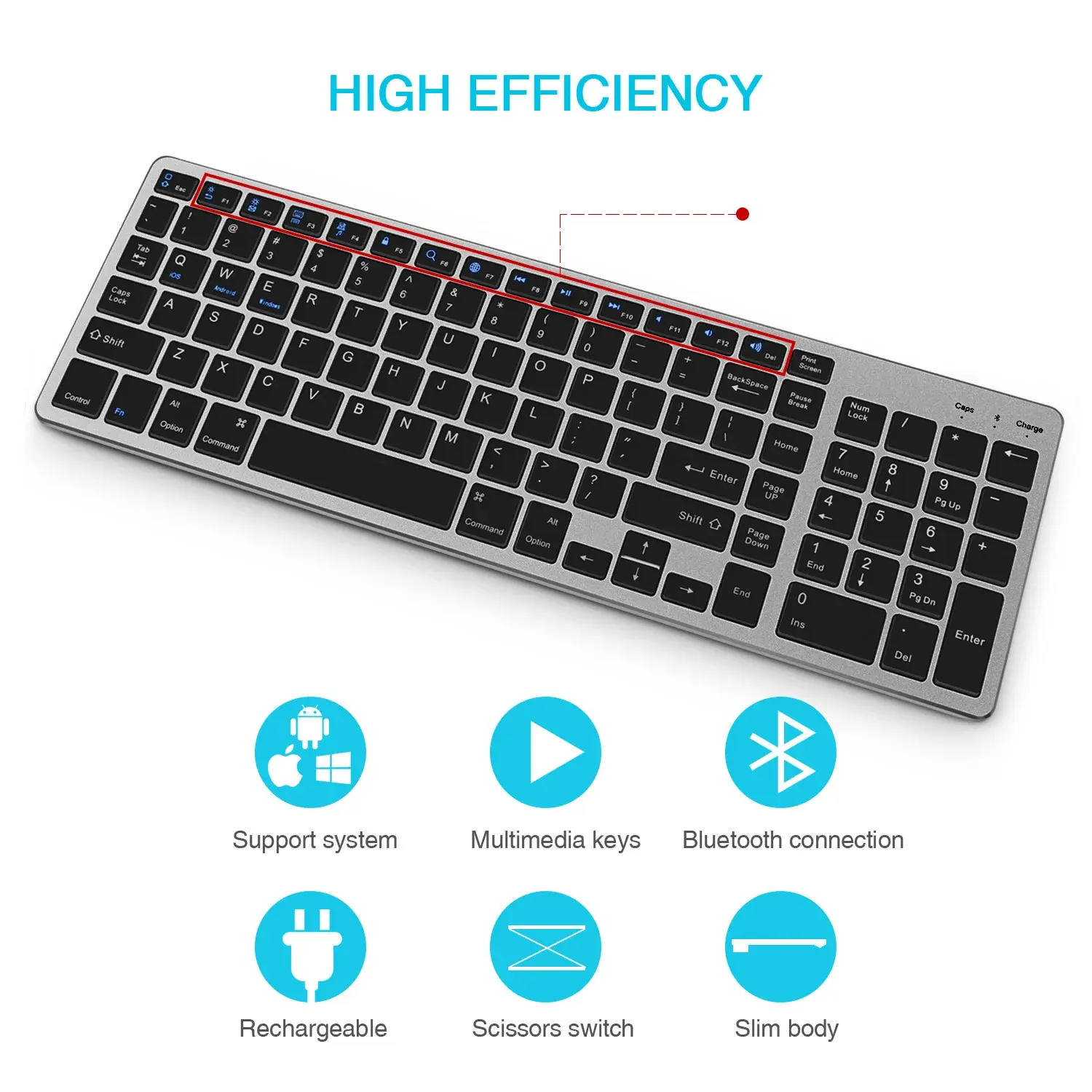 Cross-Border Universal iPad Tablet Bluetooth Keyboard Wireless Charging Spanish Language Small Keyboard For Mobile Phones