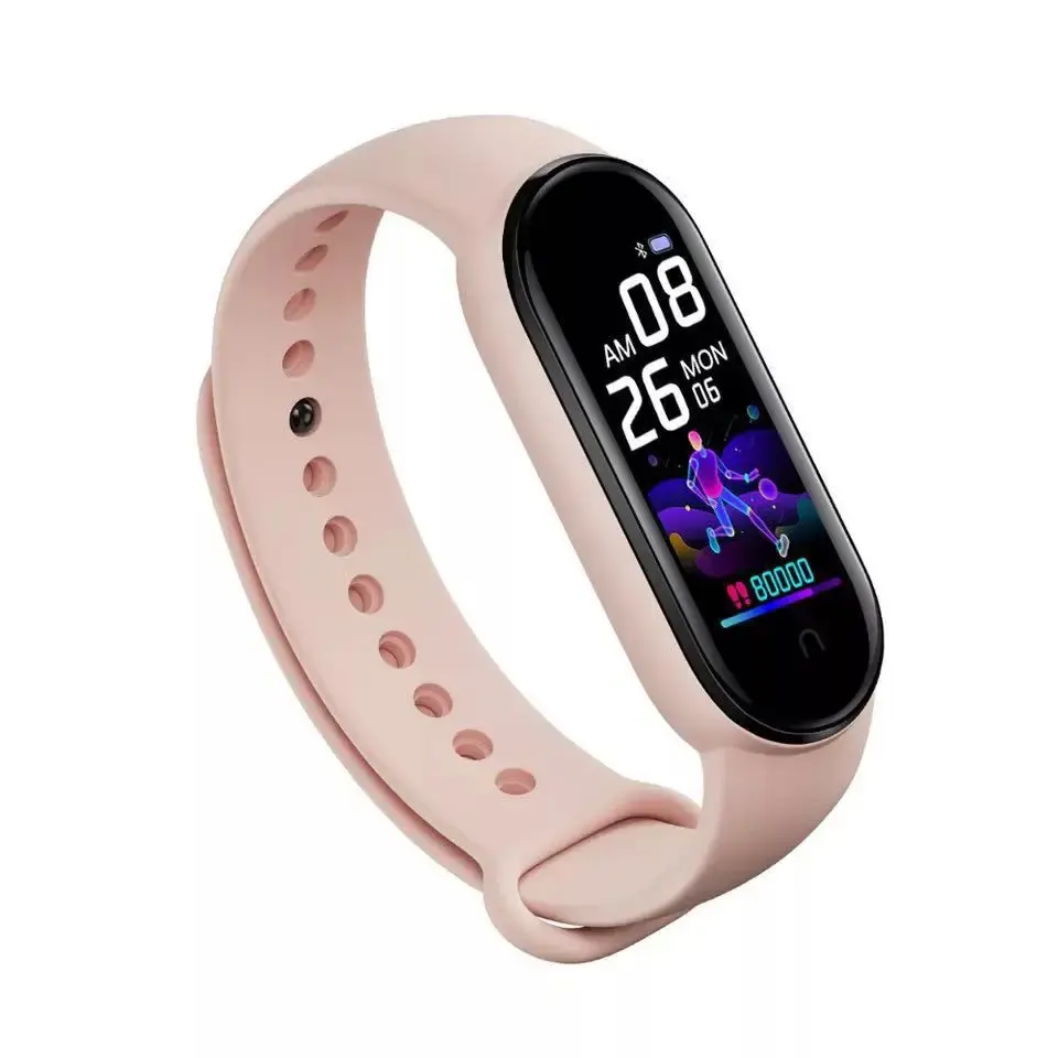 M5 Smart Bracelet Silicone Waterproof Photography Heart Rate Blood Pressure Oxygen Multi-language Magnetic Charging Factory Dire