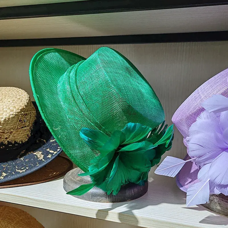 Ladies Retro British Style Summer Sun Hat Flat Top Straw Hat Elegant Floral Fashionable Beach Holiday Hat Lace Net Cap