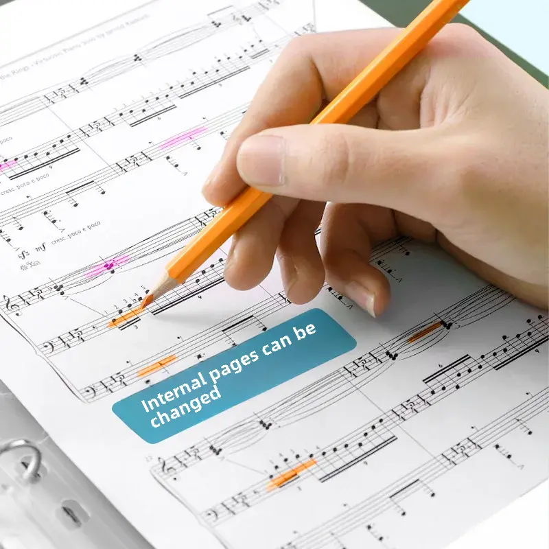 Student Modifiable Non-reflective Multi-layer Music Score Folder Sheet Music Clip Steel Piano Partitioner Replaceable Inner Core