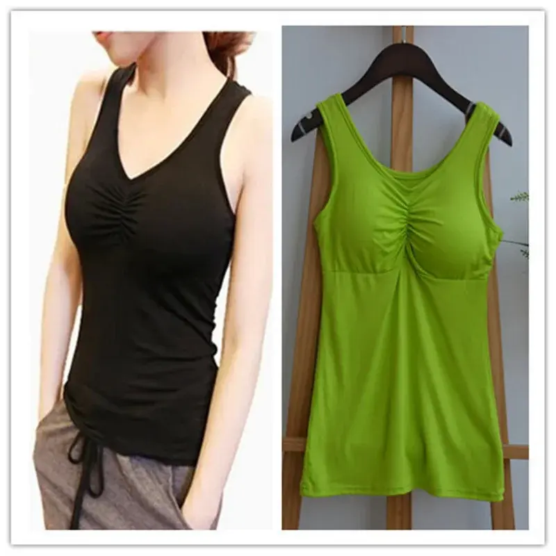 Sporty Cotton Vest Comfortable Wire-Free Sports Bra with Padded Strapless Tank Top in Solid Color Large Size Bralette