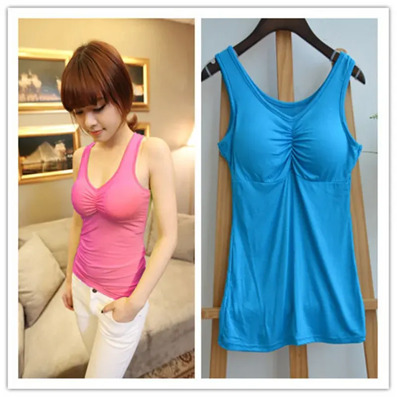 Sporty Cotton Vest Comfortable Wire-Free Sports Bra with Padded Strapless Tank Top in Solid Color Large Size Bralette