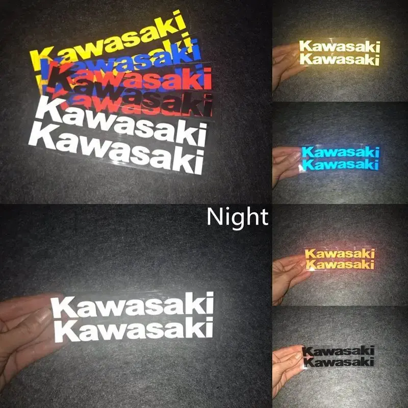 Kawasaki Motorcycle Sticker Reflective Waterproof Letter Logo Decal Customizable Accessories For Motorbike Personalization