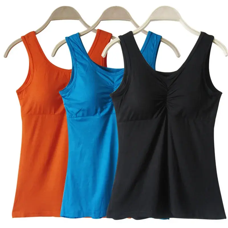 Sporty Cotton Vest Comfortable Wire-Free Sports Bra with Padded Strapless Tank Top in Solid Color Large Size Bralette