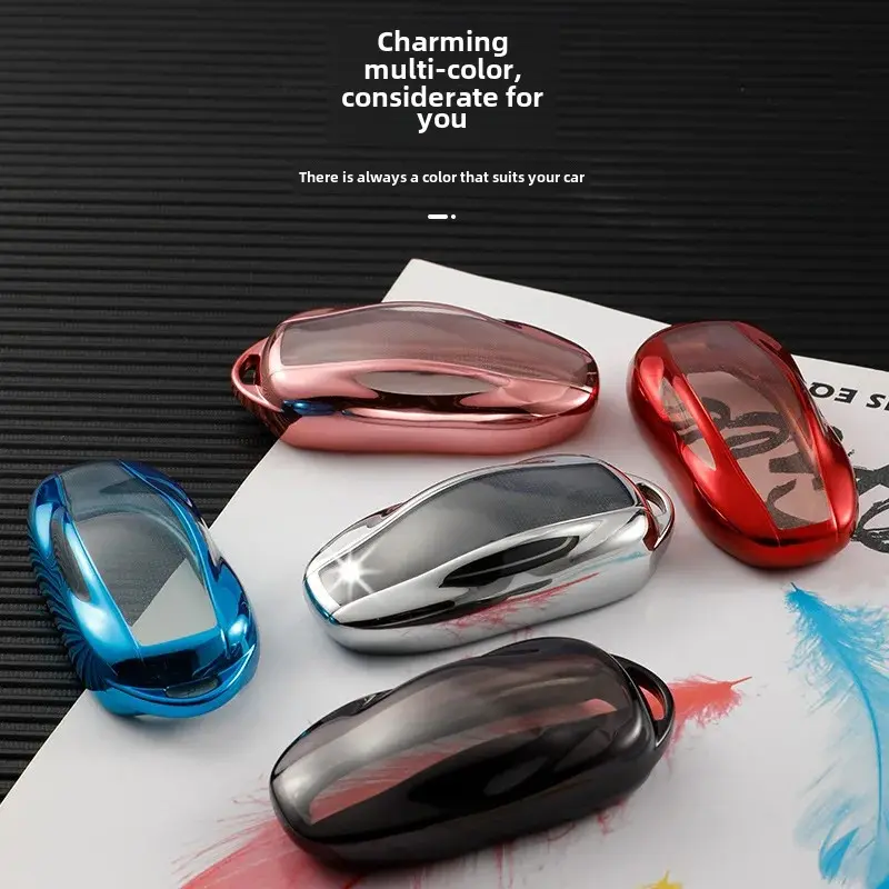 Tesla Key Case ModelY/Model3 Card Holder ModelS/X Car Buckle Women's Car Key Cover Accessories for Women