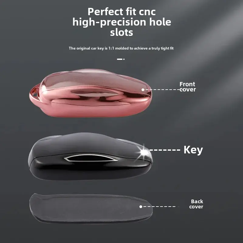 Tesla Key Case ModelY/Model3 Card Holder ModelS/X Car Buckle Women's Car Key Cover Accessories for Women