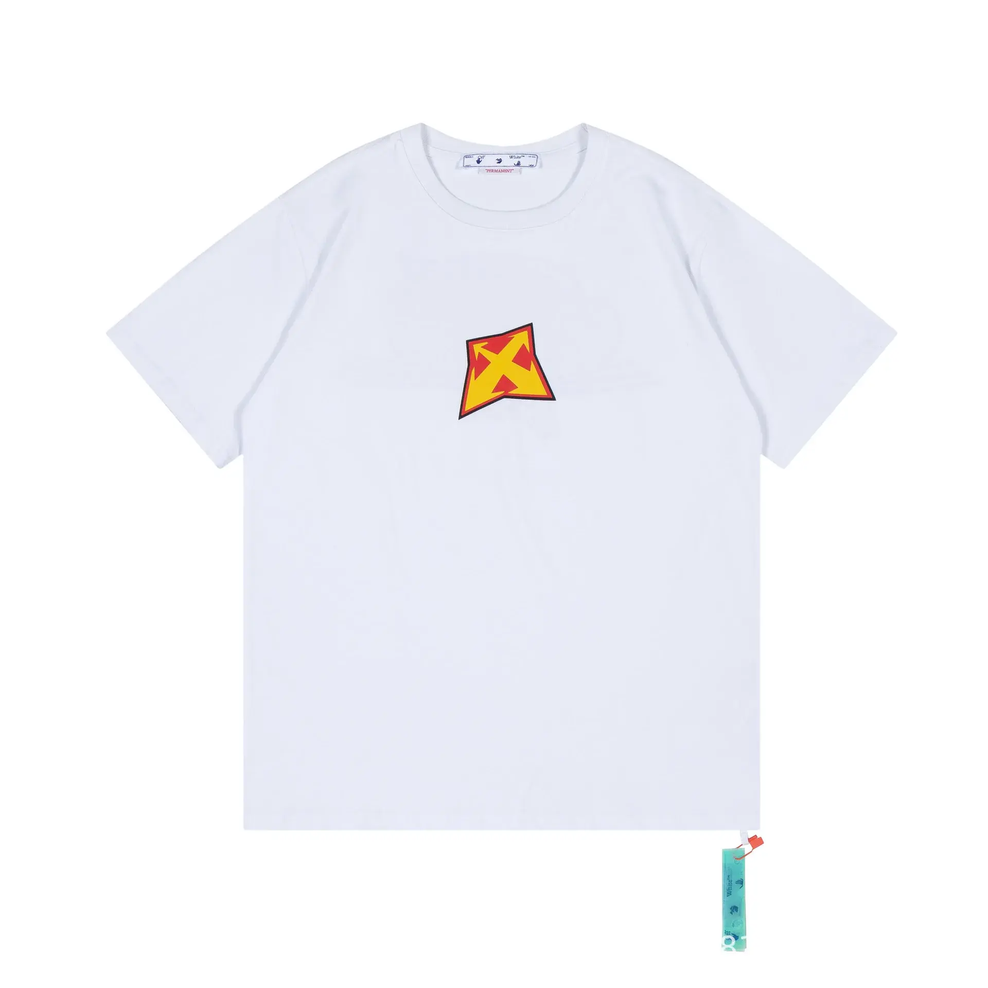 2023 Spring Summer New OW Creative Letter Pattern Round Neck Pullovers Short Sleeves Men Women's Same Style Wholesale Drop Shipp