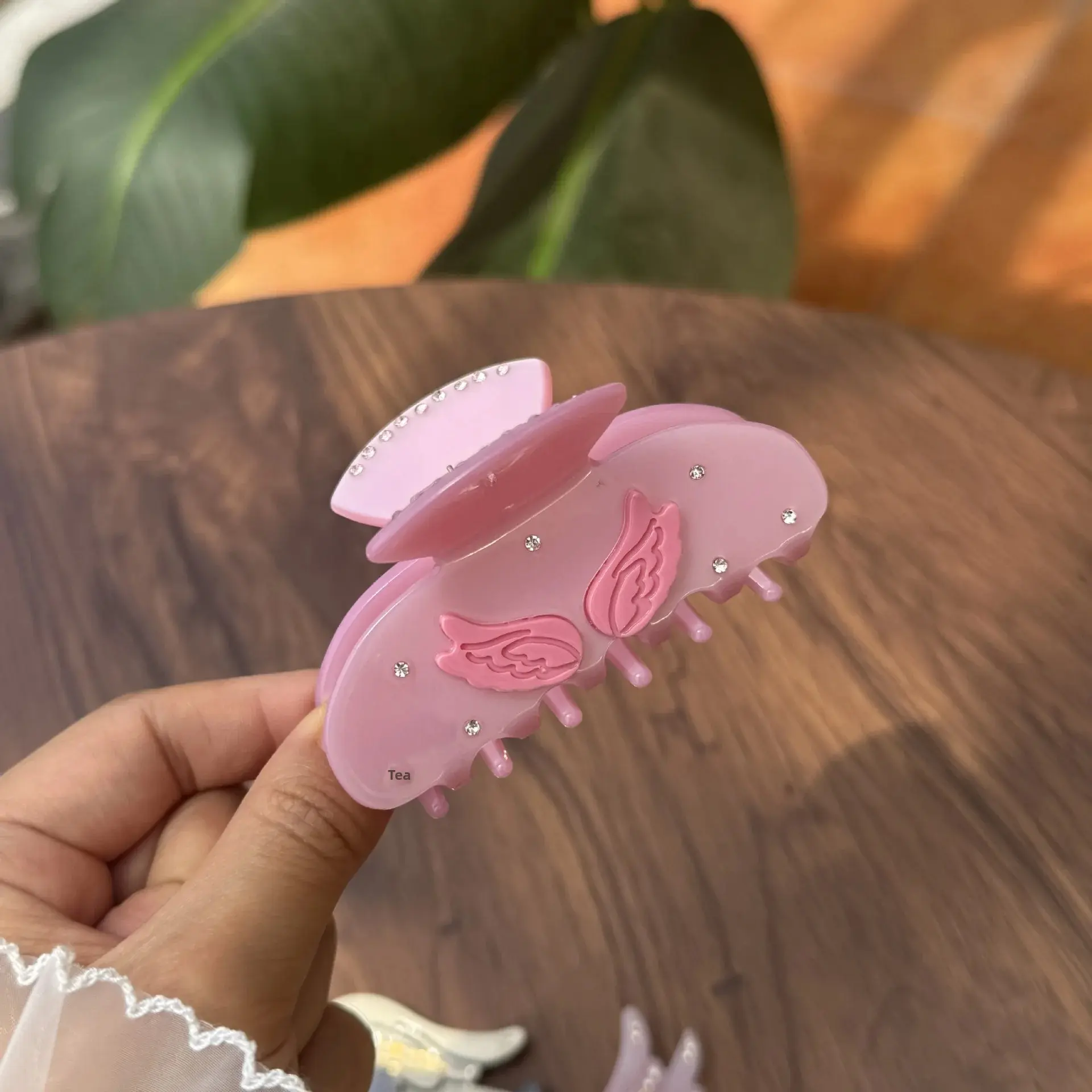 New 2025 Diamond Colorful Wings Acetate Seamless Hair Clips Women's Bangs Hair Accessories Fresh Sweet Side Clips