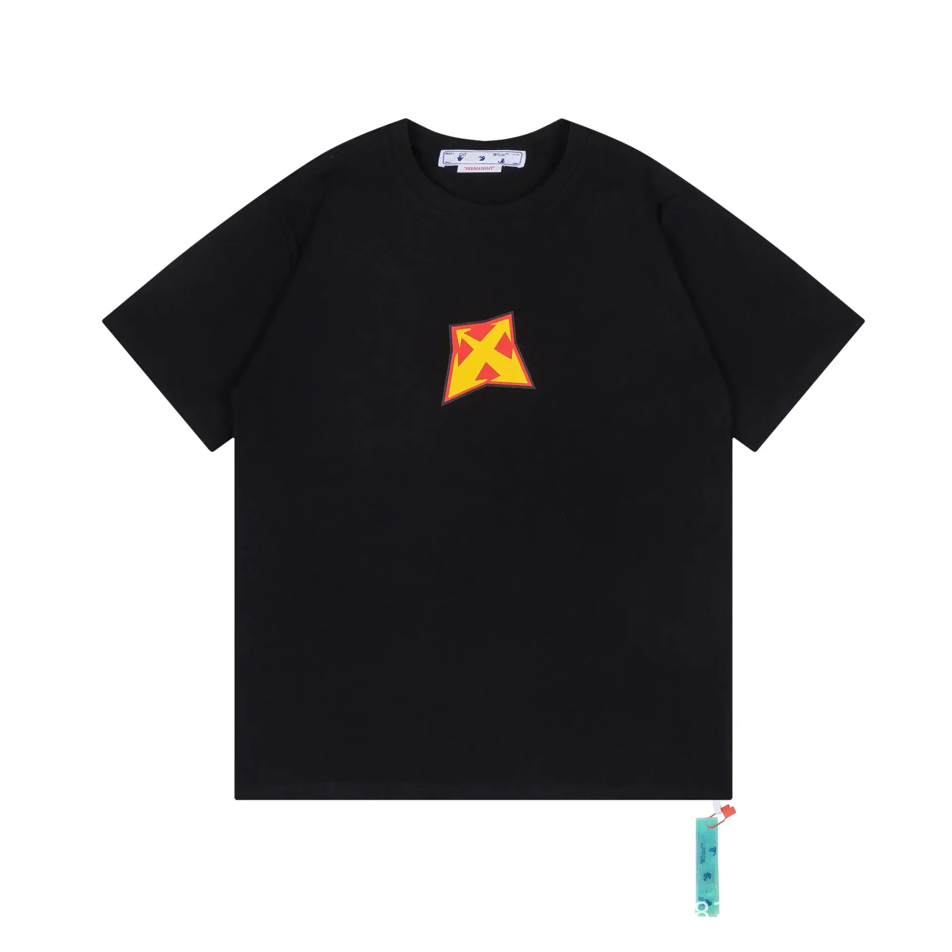 2023 Spring Summer New OW Creative Letter Pattern Round Neck Pullovers Short Sleeves Men Women's Same Style Wholesale Drop Shipp