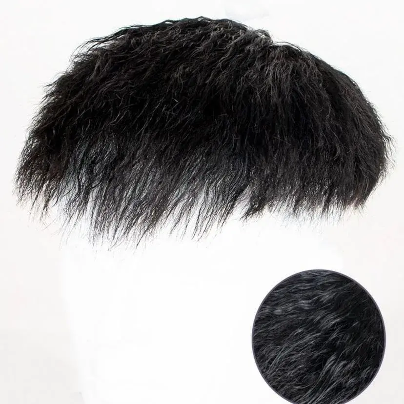 Men's Hair Extensions Short Hair Textured Iron Invisible Korean Style Fake Hair for Men with Steel Clip Asian Fiber Hairpieces