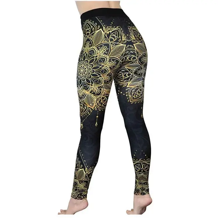 High Waist High Elasticity Moisture Wicking Running Fitness Yoga Leggings Women's New Wish Cross-Border Printed Bottom Pants