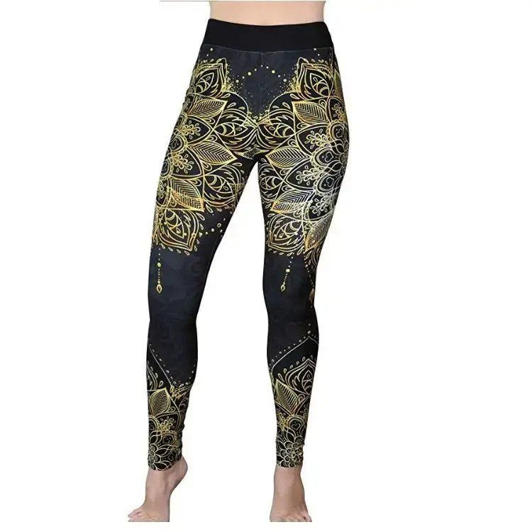 High Waist High Elasticity Moisture Wicking Running Fitness Yoga Leggings Women's New Wish Cross-Border Printed Bottom Pants