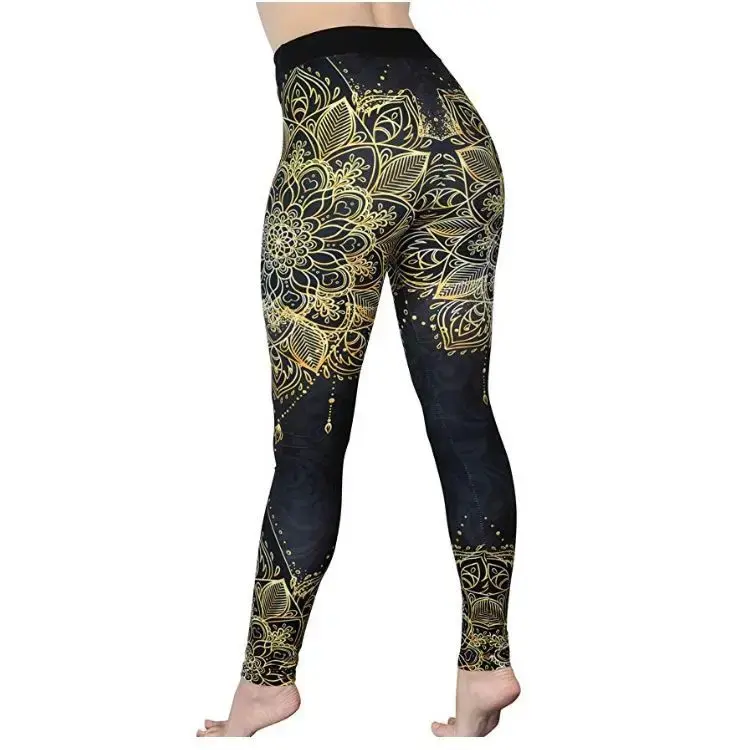 High Waist High Elasticity Moisture Wicking Running Fitness Yoga Leggings Women's New Wish Cross-Border Printed Bottom Pants