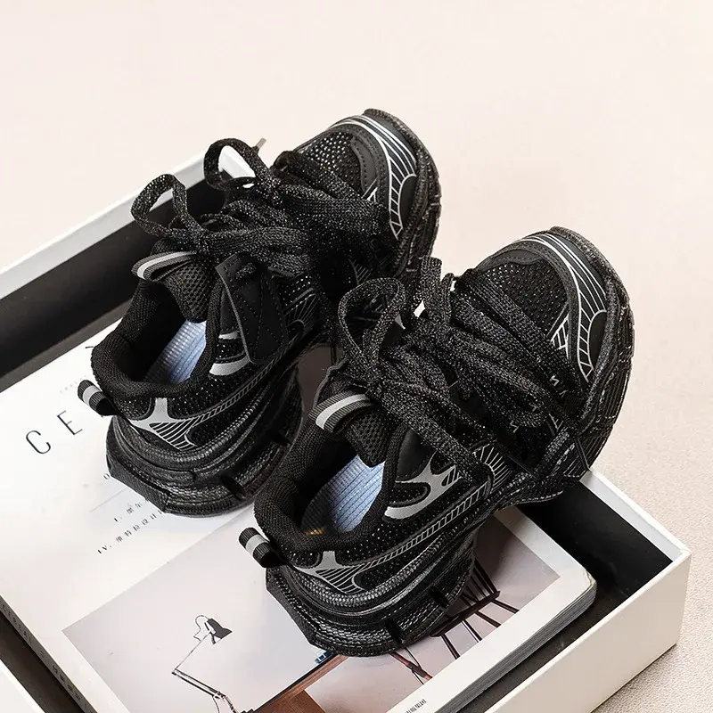 Children's Spring Autumn 2024 New Style Korean Version Breathable Mesh Sports Shoes Casual Running Shoes For Boys And Girls