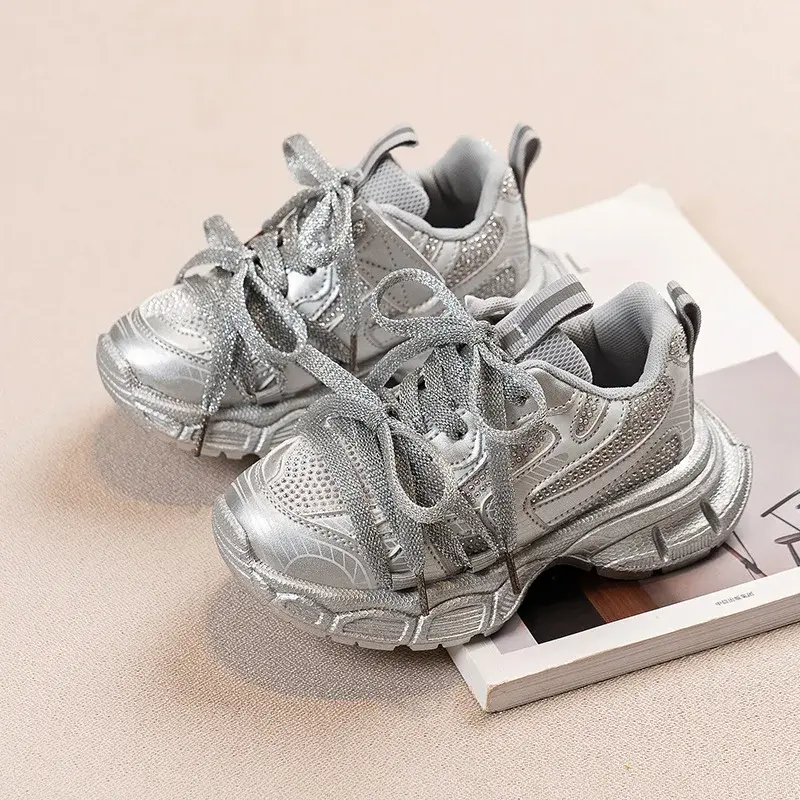 Children's Spring Autumn 2024 New Style Korean Version Breathable Mesh Sports Shoes Casual Running Shoes For Boys And Girls