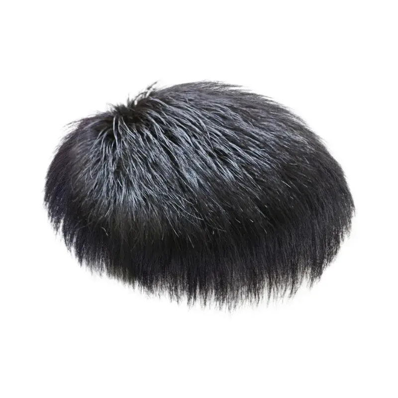 Men's Short Hair Wig Hand Knitted Natural Looking Seamless Hairpiece for Baldness Covering Discreet Hair Extension Piece