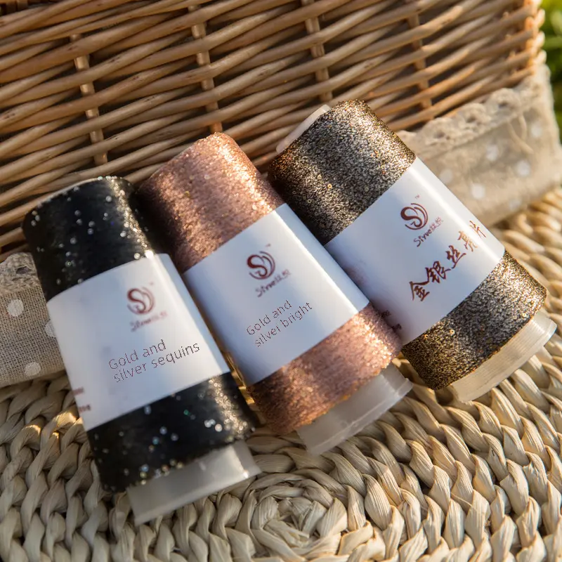 Lurex Yarn For Knitting Sweaters Colorful Sequin Yarn For Flower Wrapping Multicolor Partner