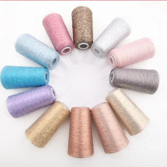Lurex Yarn For Knitting Sweaters Colorful Sequin Yarn For Flower Wrapping Multicolor Partner