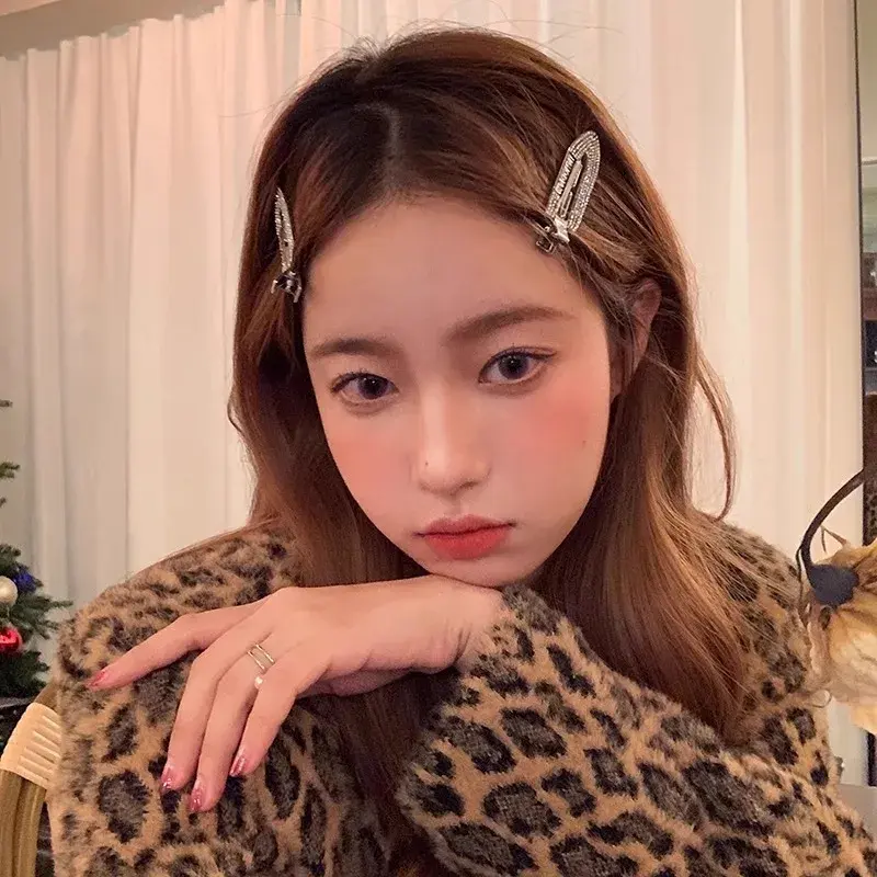 Shiny Rhinestone Duckbill Hair Clip Women's Seamless Hair Accessories Bangs Clamp Popular Side Clip Hair Cards Professional Salo