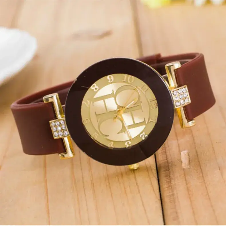 Fashionable Simple Silicone Chhcfashionablestudentwomen's Wristwatch Ultra-thin Inlaid Candy Color Watch