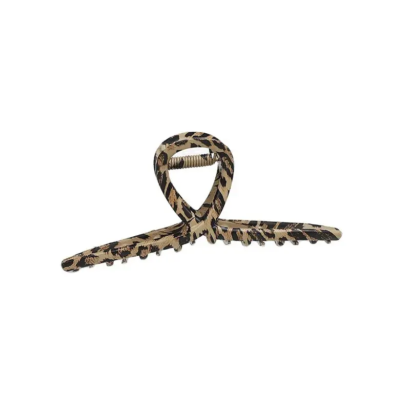 Elegant Large Size Leopard Print Shark Clamp Hair Accessories French Vintage Hairgrips Stylish Hair Clips for Professional Salon
