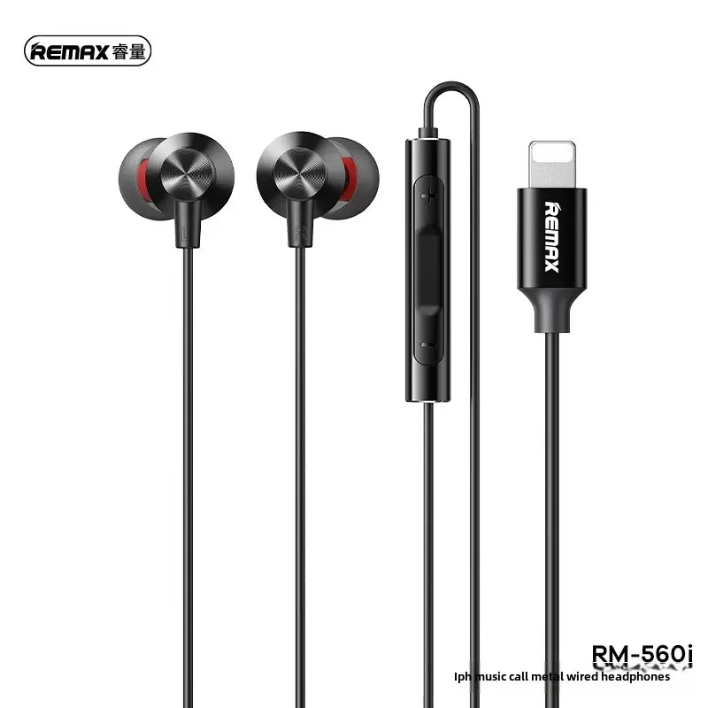 REMAX Wired Earphones Compatible With For Apple iPhone In-Ear Control Microphone RM-560i Motorcycle Helmet Accessories