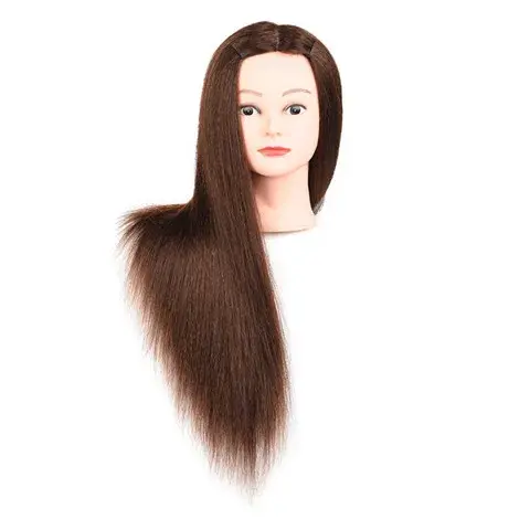 Mixed Hair Model Practice Head for Hairdressing Beauty Salon Mannequin Head for Styling And Curling Doll Head Hair Extension