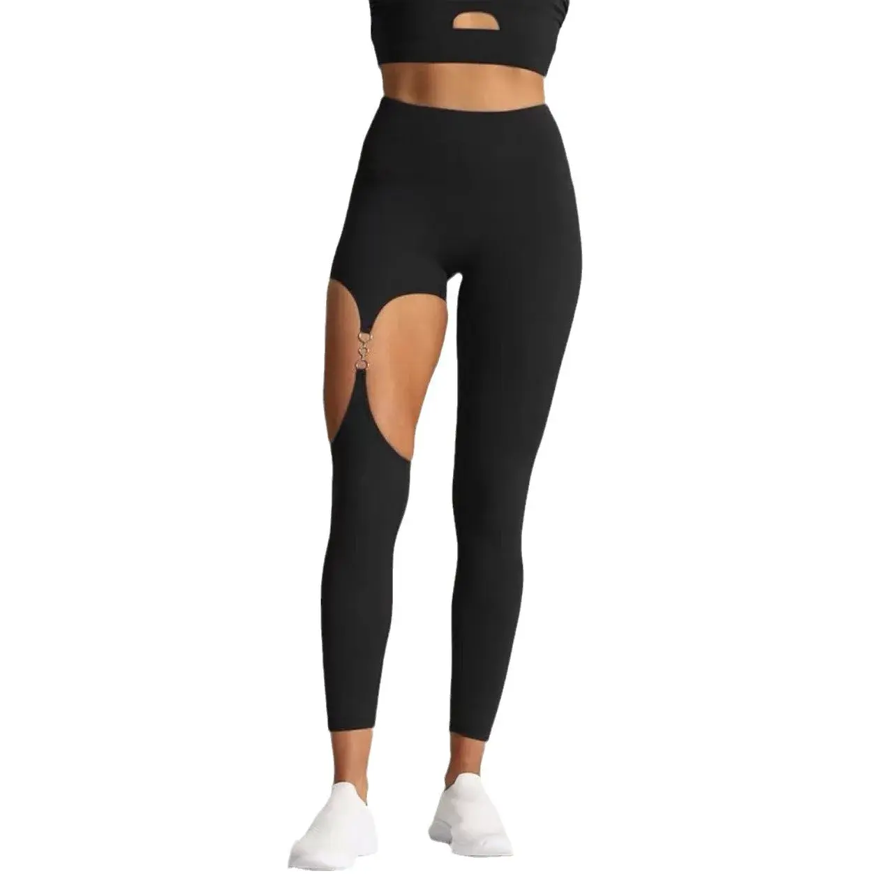Sexy Hollow Out Sports Suit New Style Quick Dry Running Yoga Pants High Waist Slimming Fitness Wear Versatile