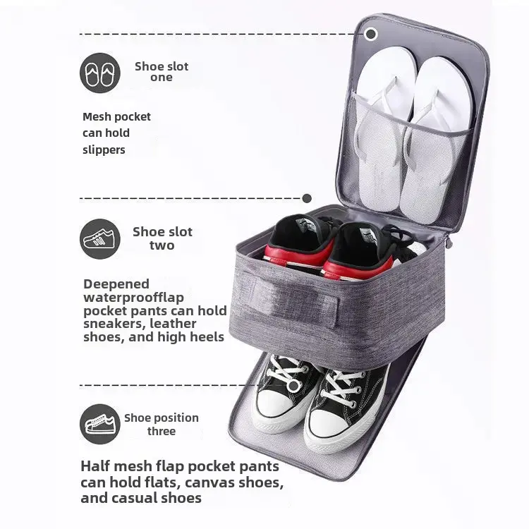 Wholesale Multi-Functional Travel Shoe Storage Bag Handheld Multi-Layer Shoe Box Hanging Bag Ionic Shoe Bag Luggage Bag