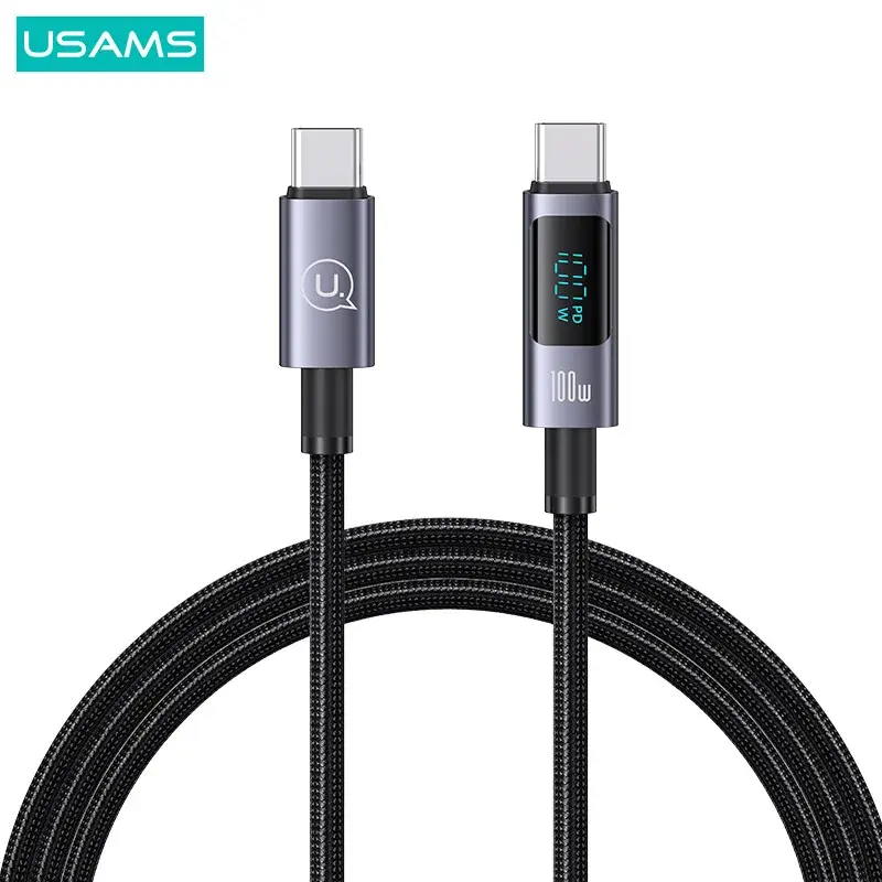 USAMS For Huawei Data Cable 100W PD 30W Apple Compatible Type-C 66W Car Charging Cable Motorcycle Equipment Accessories