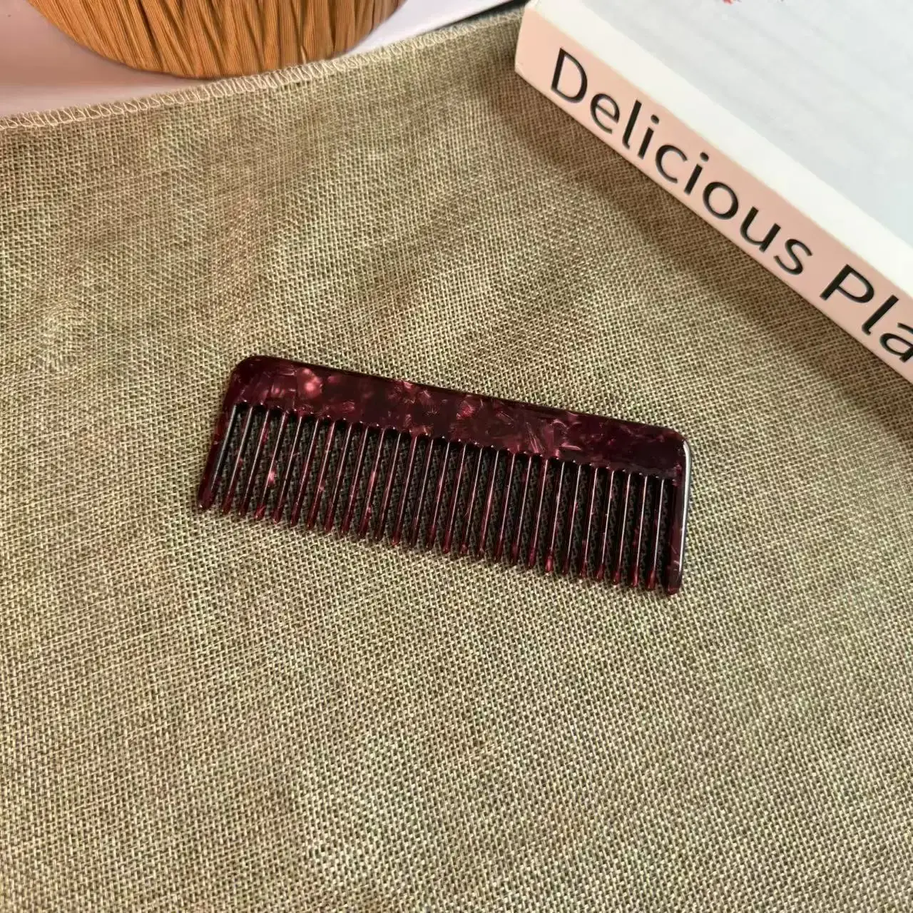 New Korean Acetate Comb Simple Retro Marble Texture Hairdressing Comb Leopard Print Hair Comb for Women Professional Salon Parti