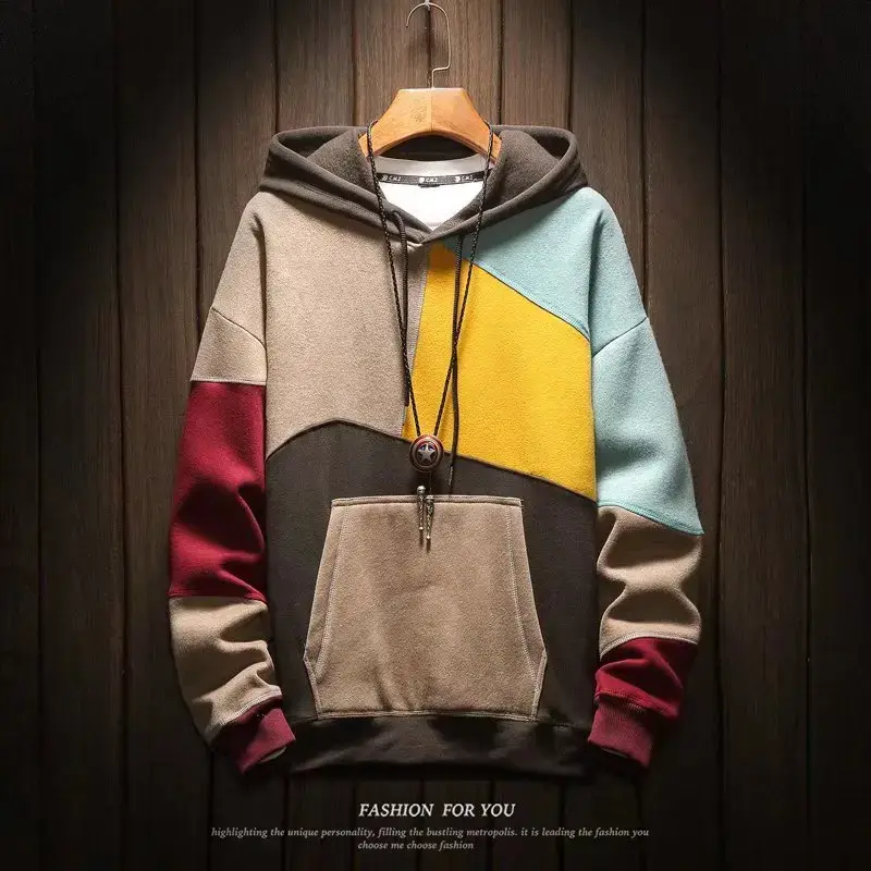 Trendy Hooded Sweatshirt For Men Casual Loose Fit Spring Autumn Jacket 2022 New Style Youth Clothing Top Brand
