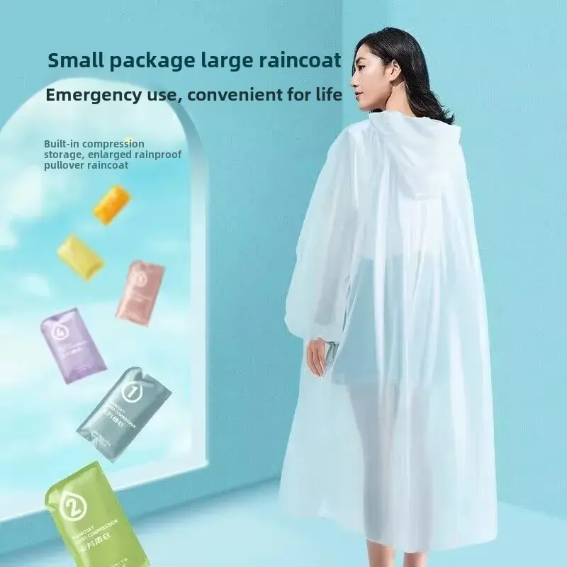 Portable Card Raincoat Unisex Outdoor Travel Rainproof Hiking Rain Coat Disposable Adult Raincoat For Men And Women