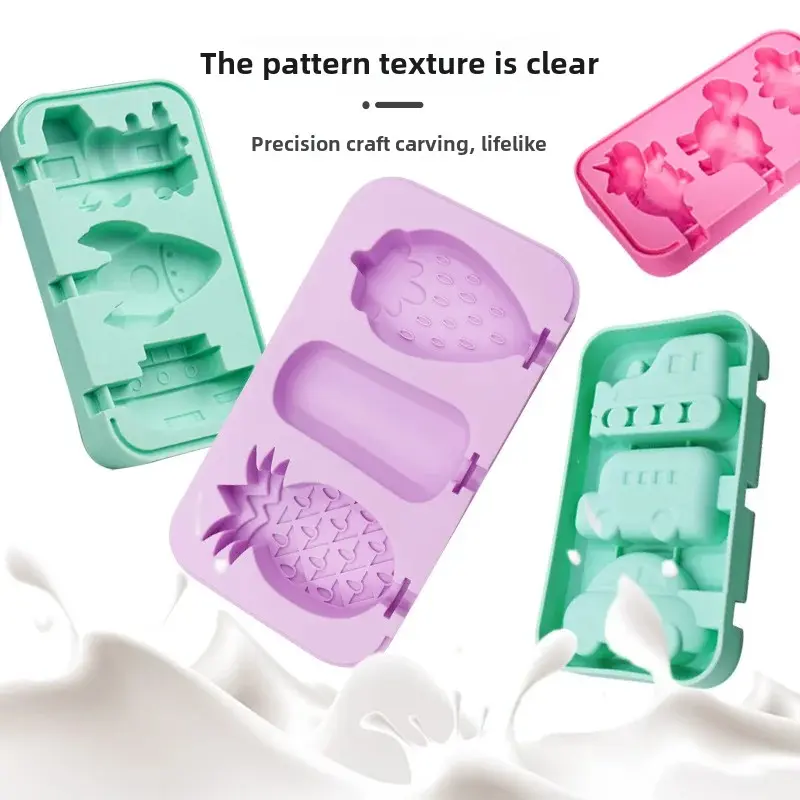 Home Use Silicone Jelly Cake Mold Ice Cream Sicle Ice Cream Box Cartoon Ice Block Mold Ice Cream Tools Home Supplies