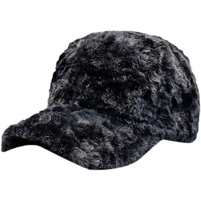 Korean Style Lamb Fur Women's Baseball Cap Thick Warm Autumn Winter Popular Hat Fashionable Sun Protection Versatile Hat