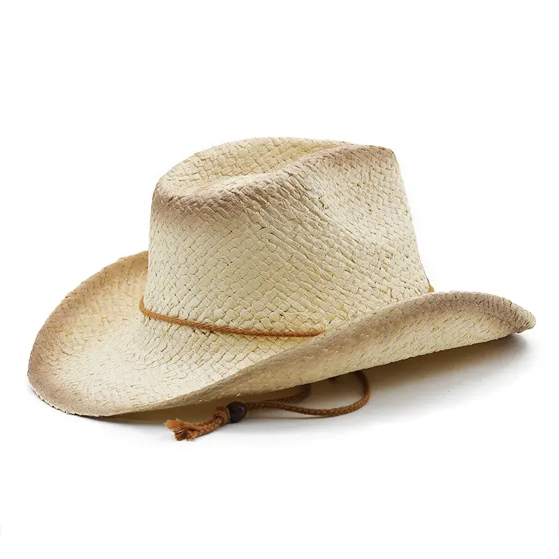 Simple Outdoor Beach Hat Sunshade New Style Women's Pink Spray Painted Five-pointed Star Cowboy Ethnic Style Straw Hat