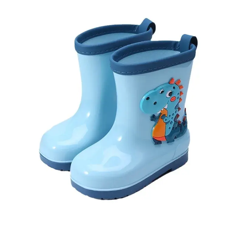 2024 New Dinosaur Children's Rain Shoes Non-Slip Cotton Water Shoes Baby Boys Girls Cute Wholesale Rain Boots All Seasons