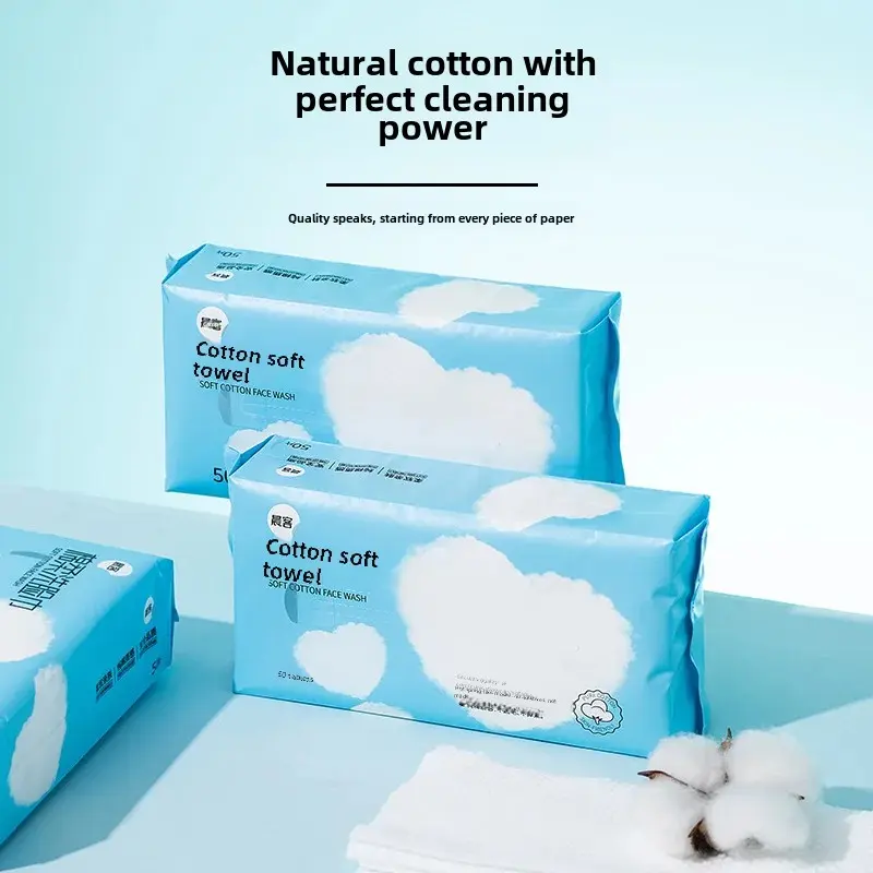 Extra Large Disposable Face Towels Pulled From The Pack Soft Cotton Dual Use Dry And Wet Facial Towels 20*20cm Large Cleaning To